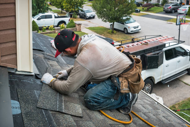Professional Gutter Installation technician working in Zebulon, GA